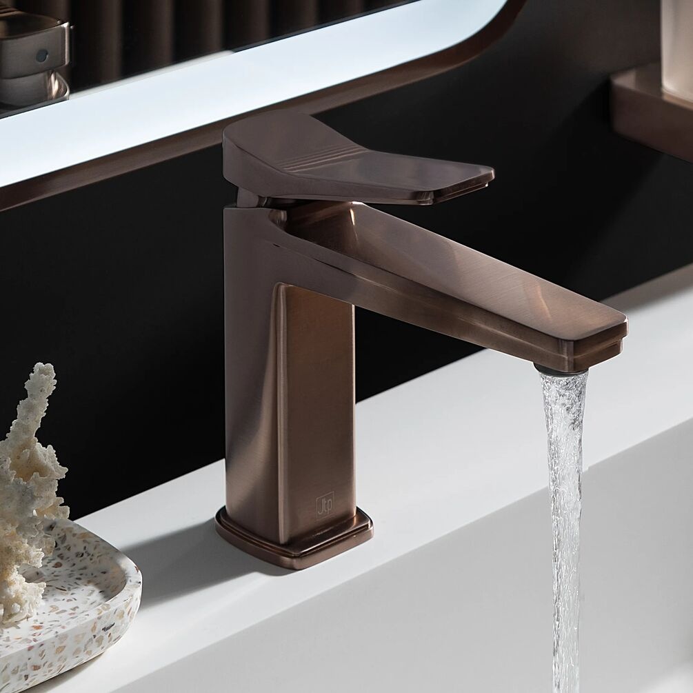 JTP Hix Brushed Bronze Single Lever Basin Mixer Lifestyle close up